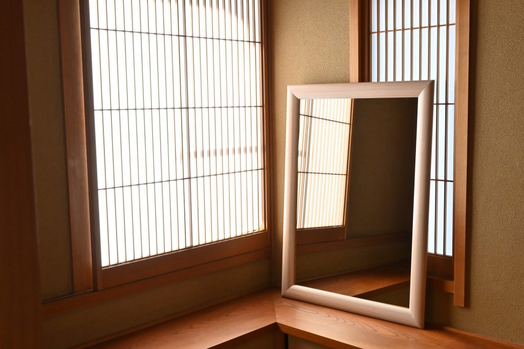 千代木工SOL吉野杉SENNOKIセンノキミラー和室おしゃれ木枠姿見日本製鏡